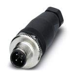 SACC-M12MS-4CON-PG 7-M, Connector, 4-Position, Plug Straight M12, A-Coded, Screw Connection, Knurl Material: Zinc die-cast, Nickel-Plated, Cable Gland Pg7, External Cable Diameter 4 (2 Items)