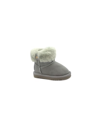 Bottines en fourrure chaudes avec zip latéral Grunland Croy pour petite fille grise