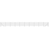 Hoodmeel Maschendrahtzaun komplettset 2 x 25 m Maschendrahtzaun set anthrazit Maschendrahtzaun 200 cm höhe Gartenzaun Verzinkter Stahl-Anthrazit-2 x 25 m