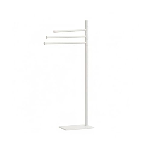 Toallero de pie blanco Relaxdays con 3 barras de acero inoxidable 8