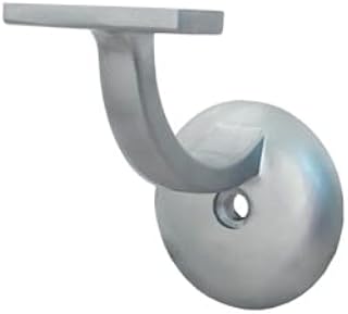 Stone Harbor Hardware Heavy-Duty Aluminum Handrail Bracket with 2-1/8" Round Base, Satin Aluminum
