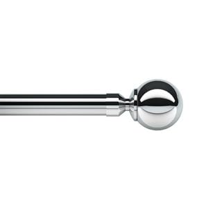 New Edge Blinds Chrome 28Mm Ball End Eyelet Metal Curtain Pole Set