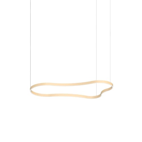 Plafonnier LED eclairage grand salon WAVES 155 cm dore Ideal Lux 3000K