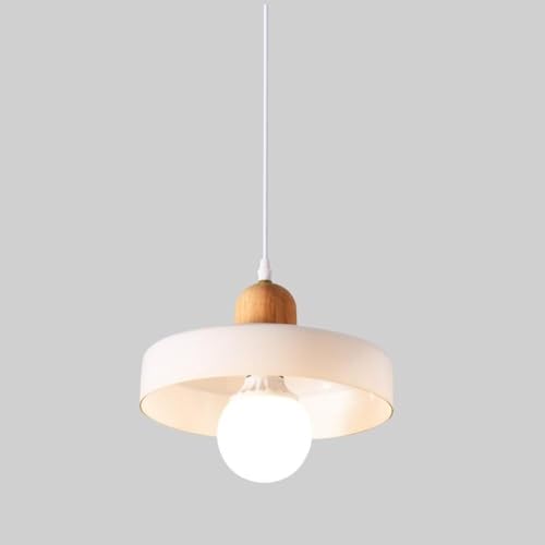 Lámpara colgante de madera y vidrio de diseño mid century para comedor