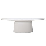 Giga Meubel Gartentisch Myrna - Oval - Weiß Betonoptik - 240x110x74cm