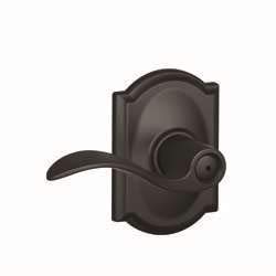 SCHLAGE Accent Bed/Bath Privacy Door Handle with Lock, Matte Black