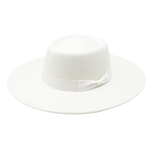 Fedora Hat Winter Circular Concave Convex Surface Flat Top Fashion Men And Women Felt Jazz Hat Fedora With Bowknot Dark Grey #TOP6