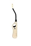 Flexible Refillable Candle Lighter – Long Bendy Nozzle Butane Gas Lighter for Candles, BBQ, Grill, Fireplace & Kitchen – Adjustable Windproof Flame, Safety Lock, Ergonomic Handle, Reusable (WHITE)