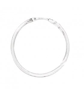 Créoles Or blanc 750 DESSA boucles d'oreilles 35 mm anneaux fins 2 mm pour femme