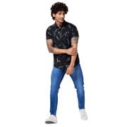 Image of Spykar Men's Regular Fit N /A Half Sleeve Printed Casual Shirts