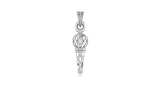 Pendentif argent sterling 925 Hanuman Gada amulette luxe Bajrang Bali