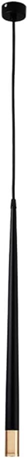 Suspension linéaire moderne LED noir et or, lustre industriel à poutre 40 cm style Mid-Century