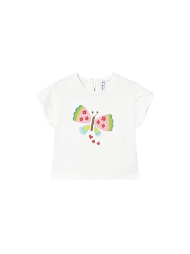 Mayoral Camiseta m/c Play para niña blanca, Color blanco., 12 Months