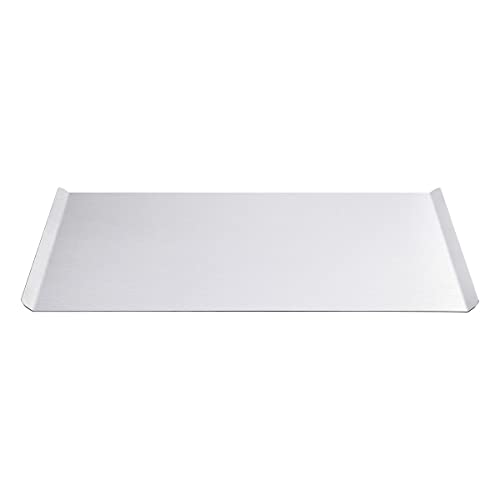 SANTOS XXL Pizzablech eckig Edelstahl - 44,5x35cm - Flammkuchen-Servierblech - transportieren, servieren, vorbereiten - Pizza, Pita, Flammkuchen