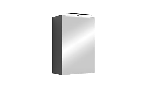 byLIVING Spiegelschrank Spree/Korpus matt anthrazit mit Spiegeltüren/Hängeschrank mit Soft-Close-Funktion/Inkl. LED-Beleuchtung/Badschrank mit Stecker- und Schalterdose/B 40, H 60, T 20 cm byLIVING Spiegelschrank Spree/Korpus matt anthrazit mit Spiegeltüren/Hängeschrank mit Soft-Close-Funktion/Inkl. LED-Beleuchtung/Badschrank mit Stecker- und Schalterdose/B 40, H 60, T 20 cm