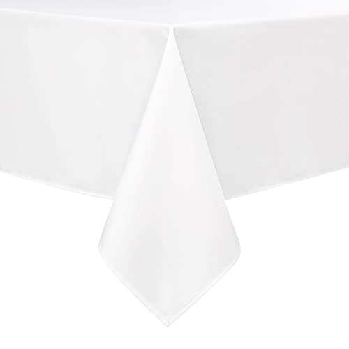 Wewoch White Rectangle Tablecloth Wrinkle Resistant Washable Fabric Table Cloth For Dining,Kitchen, Parties Weddings And Outdoor Use 60 Inch By 84 Inch #TOP1