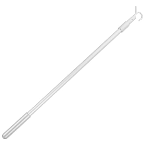 SHINEOFI de Tirage de Rideau Extensible Crochets Robustes et Blanc Lisse en Alliage D'aluminium Ajustables pour Stores et Fenêtres