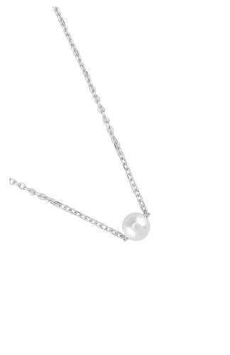Image of Miss Highness 925 Silver Pearl Pendant Necklace for Women & Girls | Minimal Daily Wear Design | Silver Jewellery With Authenticity Certificate | Gift for Girlfriend Wife | With Chain Pendant,(MHS 027