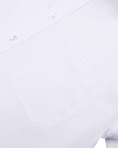 Alimens & Gentle Boy's Short Sleeve Dress Shirts Wrinkle Free Solid Casual Button Down Shirts with Pocket4