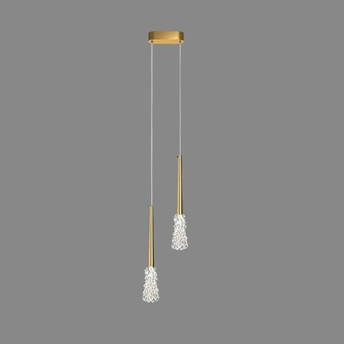 Lampe suspendue plafond en cristal de cuivre et luminaire chandelier salon