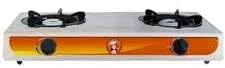 2 Burner Stainless Steel Tabletop Gas Stove, Portable LPG Cooker, with Hose Pipe and Regulator, for Home, Camping and Outdoor Use