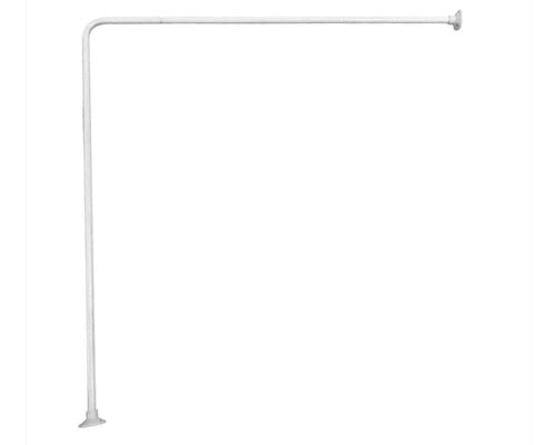 suporte box de banheiro Tubo Curvo De Aço Em L - 1 X 1 Metro - Branco