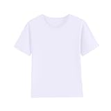 1 Pack Cotton Boys Kids Tshirt Short Sleeve Summer Tops Clothes Tee Shirts for Toddlers(Age 2-14) White