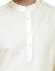 Image of Gauri Laxmi Enterprise Men's Cotton Blend Straight Kurta || Ivory Color Kurta || Off White Kurta