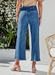 Sidefeel Women's Wide Leg Jeans High Waisted Stretchy Zimbaplatinum Straight Leg Jeans Buttoned Loose Denim Pants with Pocket Blue Size 6