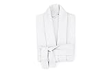 Standard Textile 100% Cotton Shawl Collar Waffle Bath Robe (S, White)