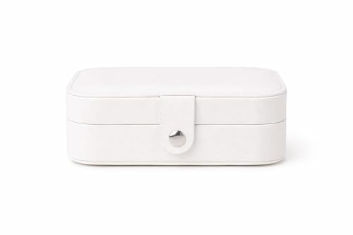 Image of Mini Jewellery Travel Case, PU Leather Organizer Box, Small Portable Jewellery Storage Holder for Womens Rings Earrings Necklaces (Cherished Hearts Collection)