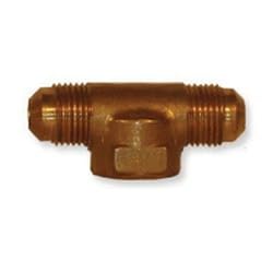 10472 Tee, 1/4 in Male Flared x 1/4 in Male Flared x 1/4 in Female Flared, Brass (2 Pack)