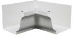 Gutter Inside Mitre, White Galvanized Steel, 5-In.