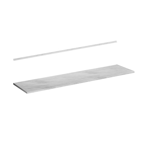 Vicco Plan de Travail Cuisine R-Line, Blanc/marbre, 240cm, adapté au Montage sur des Meubles Bas et des Plans de Travail