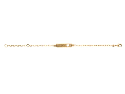 Pulsera infantil chapada en oro personalizable con placa para grabar de 16cm 2