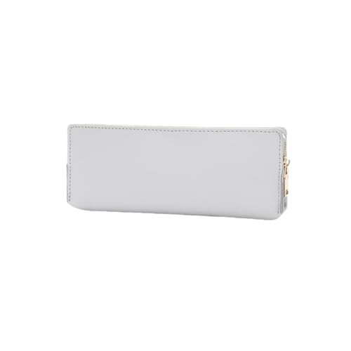 Image of Pencil Case Lightweight and Durable Ideal Pencil Pouch (Gray,Faux leather)