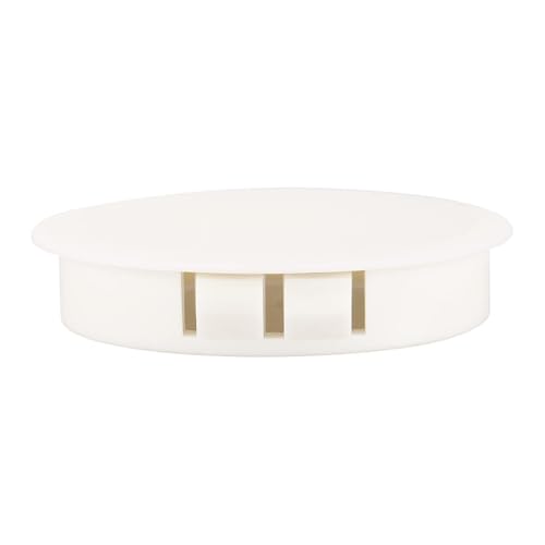 Image of Baomain 100-Pack Plastic Hole Plugs White 2 inch (50mm) Locking Hole Plugs HP-50 Snap-in Panel Covers for Furniture, Cabinets & Automotive