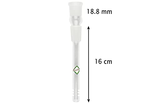 Weedness Bong Glas Chillum Diffuser 18,8 mm Schliff 16 cm - Shillum Zubehör Kopf Adapter Aufsatz Steckchillum Kupplung – Bild 3