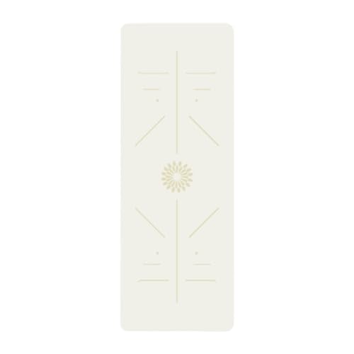 ヨガマット PU + ゴム複合素材 185*68cm 長さと幅が4.5mm ボディラインにフィット 滑り止めエクササイズ フィットネスマット(White)