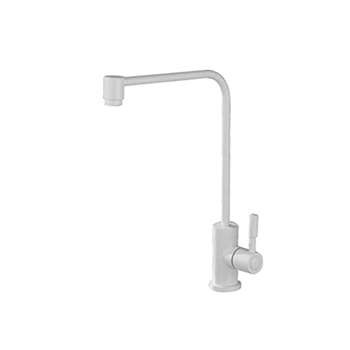 Robinet de cuisine blanc BIANBHUO avec filtre à eau pivotant 360° pour évier monotrou