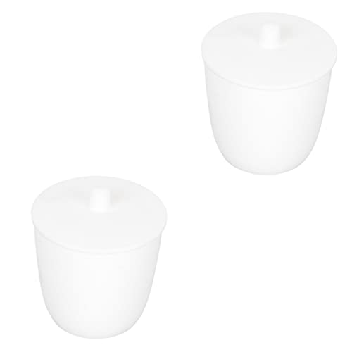 CIYODO 2pcs Crucible for Metal Melting 100ml Porcelain Lid PTFE Heat Conductive Lab Testing Kit