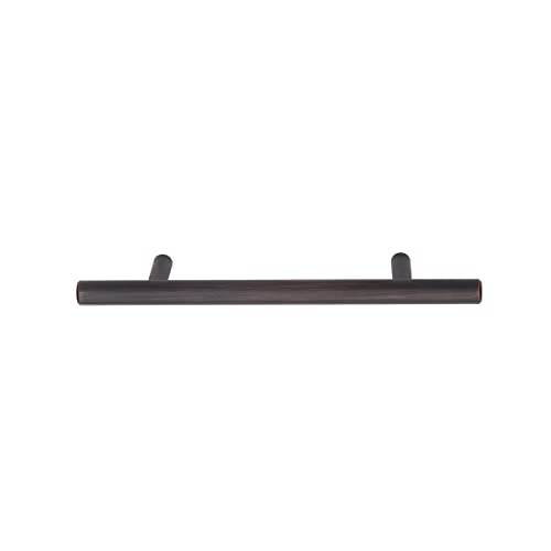 Image of South Main Hardware Euro Bar Cabinet Drawer Pull Handle (3 /8 inch Diameter), 6.13 inch Length (3.75 inch Hole Spacing Center), Oil Rubbed Bronze Finish, Mounting Hardware Included 10-Pack
