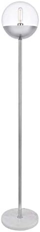 Eclipse 62 Inch 1-Light Floor Lamp in Chrome & Clear