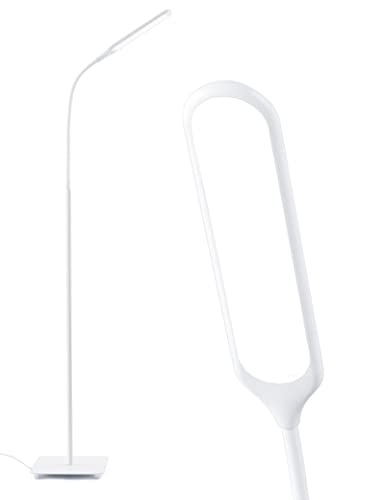 LED Floor Lamp, sympa Upgraded Floor Lamp Features 4 Color Temperatures & 4 Brightness Levels, Standing Lamp with Adjustable Gooseneck, Touch Control, Stable Base Lamp for Living Room, Bedroom, Office