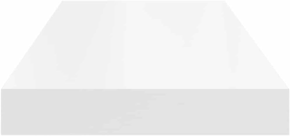 White Floating Wall Shelf, Modern Honeycomb MDF Wood, 23.6" Medium Ledge for Living Room, Bedroom, Bathroom Decor, Easy Mount