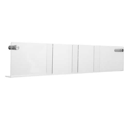 BUGUUYO Expositor Acrílico de Pared con 4 Compartimentos, Organizador Transparente para Folletos y Menús de Oficina, Estante Montado para Exhibición en Cafeterías y Hoteles, 47 X 9 X 3 Cm