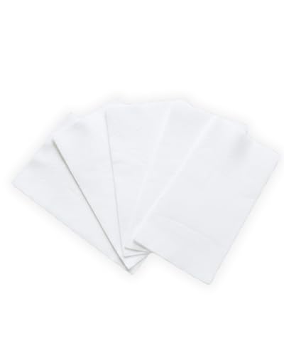Tissue Expert Servietten 500 Stück 32 x 32 cm 1/8-Kopffalz 1-lagig 100% Zellstoff hochwertige Prägeservietten weiß weich & saugstark Gastro Napkins für Spender