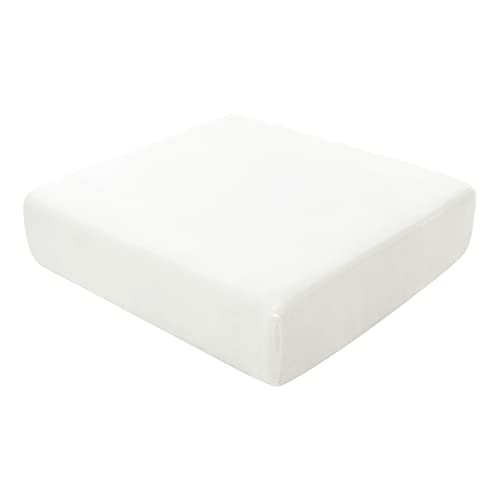 SYLC Fundas de cojín para asiento de sofá, fundas de cojín de terciopelo elástico, fundas de cojín de repuesto para cojín individual con bandas elásticas (blanco, grande de 3 plazas) Cover