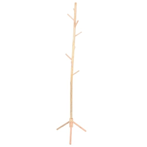 BESPORTBLE Perchero de Pie de Madera Maciza Forma Triangular Desmontable Color Perchero para Sombreros y Ropa Adecuado para Salón y Dormitorio Ahorro de Espacio y Uso Multifuncional