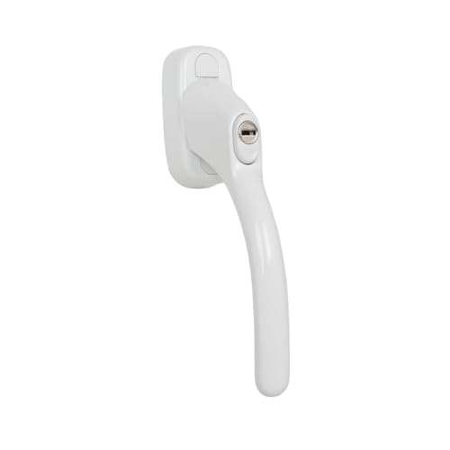 FixRello White Tilt & Turn Window Handle – Locking Handle for uPVC & Timber Windows – 40mm Spindle – Euro Profile – Key Locking – Left/Right Universal